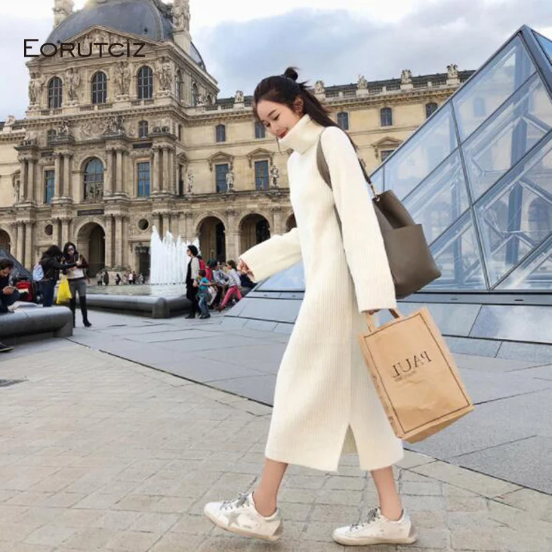 EORUTCIZ Winter Turtleneck Sweater Dress Women Knitted Oversize Basic Dress Tunic Thick Autumn Warm Long Sleeve Dress LM146
EORUTCIZ Winter Turtleneck Sweater Dress Women Knitted Oversize Basic Dress Tunic Thick Autumn Warm Long Sleeve Dress LM146