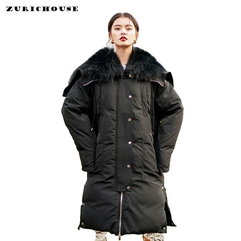 ZURICHOUSE Brand Winter White Duck Down Coat Women Luxury Natural Raccoon Fur Collar Down Parka Long Warm Feather Jackets
ZURICHOUSE Brand Winter White Duck Down Coat Women Luxury Natural Raccoon Fur Collar Down Parka Long Warm Feather Jackets