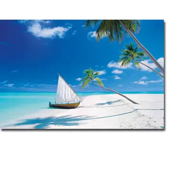 NICOLESHENTING Tropical Beach Sea Waves Art Silk Poster Print Sailing Boat Landscape Wall Picture Home Room Decor 025
NICOLESHENTING Tropical Beach Sea Waves Art Silk Poster Print Sailing Boat Landscape Wall Picture Home Room Decor 025