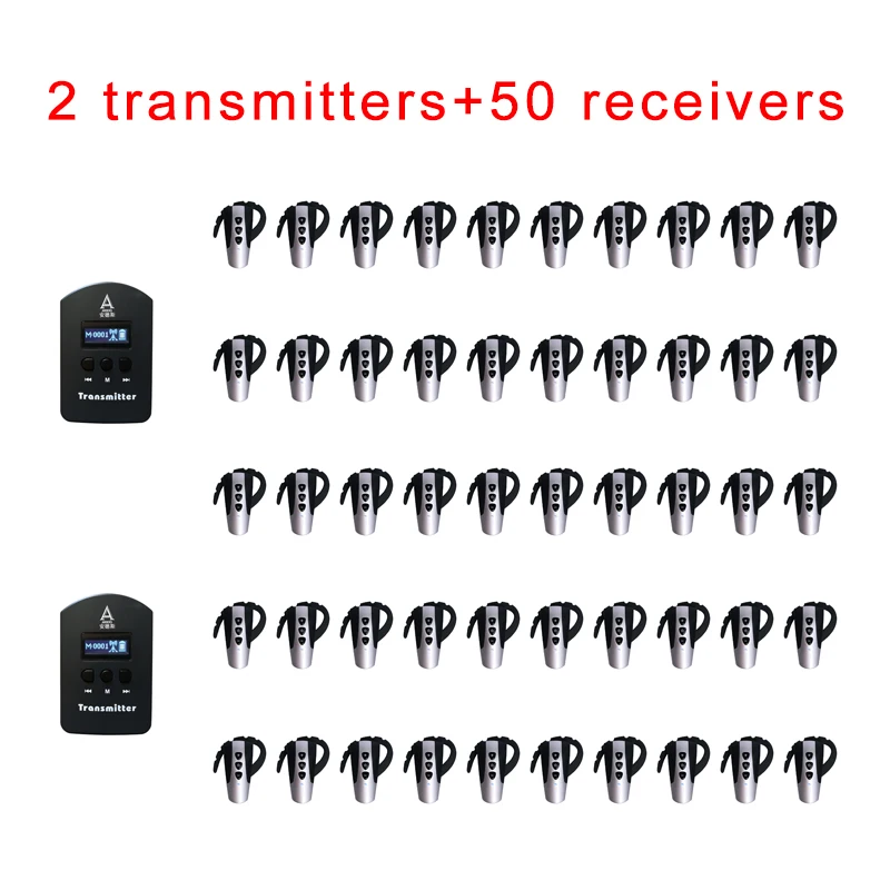 Wireless Audio Tour Guide System ( 2 Transmitter + 50 Earhook Receiver ) / Professional Bluetooth Earpiece Guide System
Wireless Audio Tour Guide System ( 2 Transmitter + 50 Earhook Receiver ) / Professional Bluetooth Earpiece Guide System
