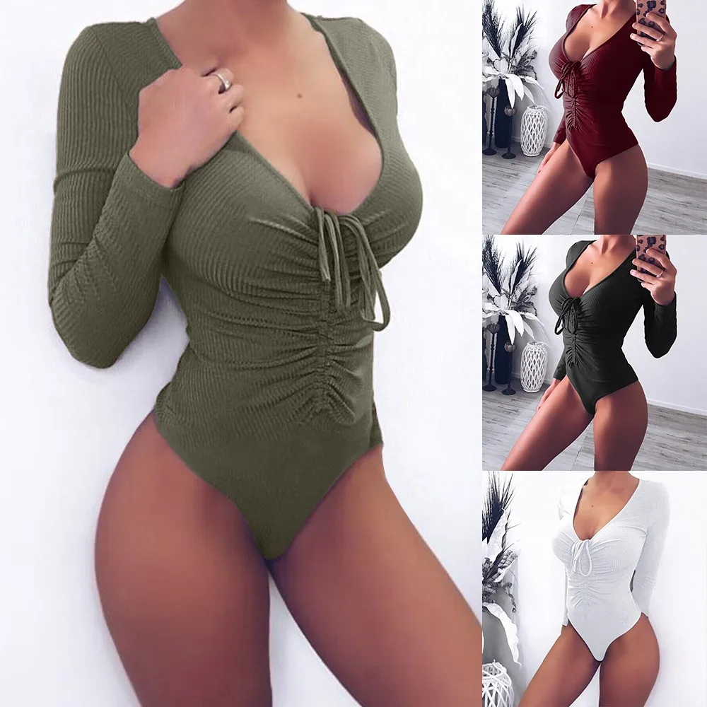 Fashsiualy Sexy Women Long Sleeve V-Neck Bandage Tight Rompers One-Piece Jumpsuit джинсы женские Drop Shipping
Fashsiualy Sexy Women Long Sleeve V-Neck Bandage Tight Rompers One-Piece Jumpsuit джинсы женские Drop Shipping