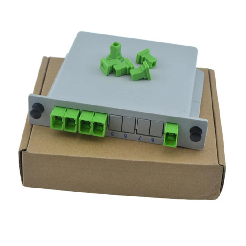 SC APC PLC 1X4 FTTH Fiber Optic Splitter Box 1X4 SC PLC Splitter Planar waveguide type Optical Coupler Splitter Free shipping
SC APC PLC 1X4 FTTH Fiber Optic Splitter Box 1X4 SC PLC Splitter Planar waveguide type Optical Coupler Splitter Free shipping
