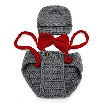 ABWE Best Sale Newborn baby handmade crochet point clothing support photo costume hat + pants (suspenders, Gray)
ABWE Best Sale Newborn baby handmade crochet point clothing support photo costume hat + pants (suspenders, Gray)