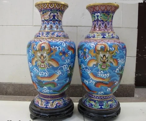 001150 20 Royal Copper Gild cloisonne enamel Palace Nine Dragon Play Bead Pot Vase Pair Bronze Statue discount 30% (C0324) 
001150 20 Royal Copper Gild cloisonne enamel Palace Nine Dragon Play Bead Pot Vase Pair Bronze Statue discount 30% (C0324)