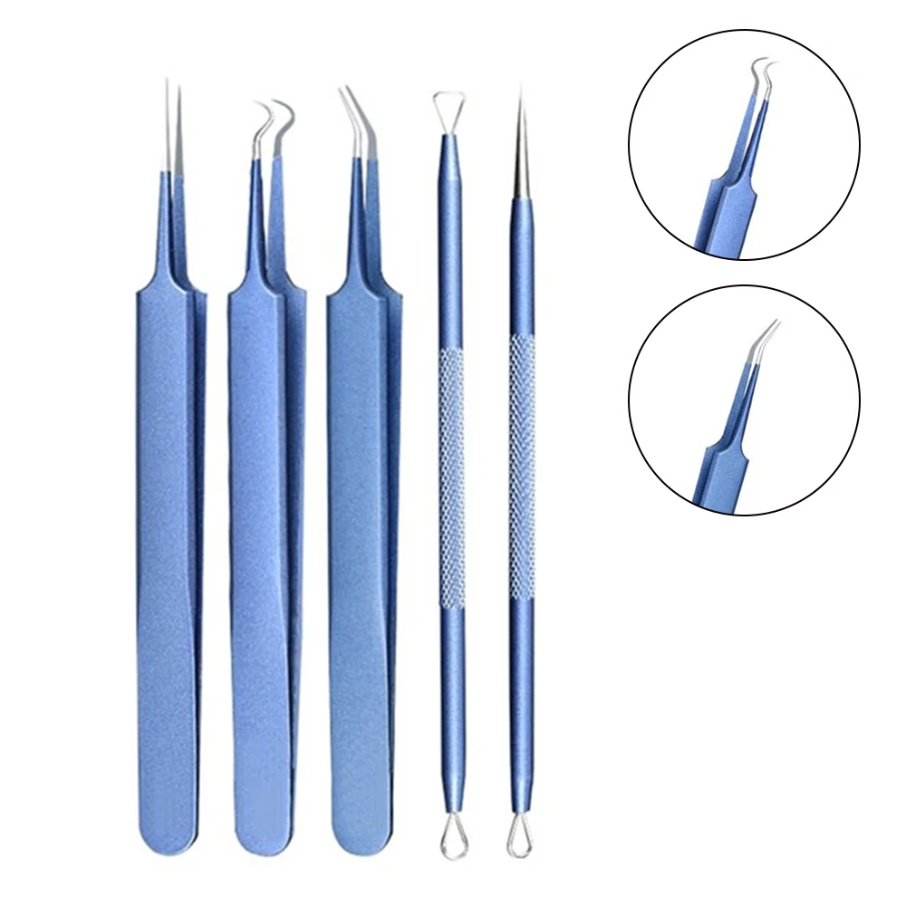 5 Pcs Acne Comedo Tweezer Professional Comedone Blackhead Remover Needle Pimple Blemish Extractor Beauty For Face Skin Care Tool
5 Pcs Acne Comedo Tweezer Professional Comedone Blackhead Remover Needle Pimple Blemish Extractor Beauty For Face Skin Care Tool