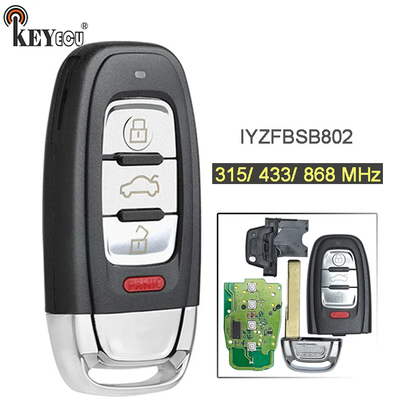 KEYECU 3x 315/ 433/ 868MHz FCC: IYZFBSB802 Smart 3+1 4 Button Remote Key Fob for Audi A3 A4 A5 A6 A8 Quattro Q5 Q7 A6 A8
KEYECU 3x 315/ 433/ 868MHz FCC: IYZFBSB802 Smart 3+1 4 Button Remote Key Fob for Audi A3 A4 A5 A6 A8 Quattro Q5 Q7 A6 A8