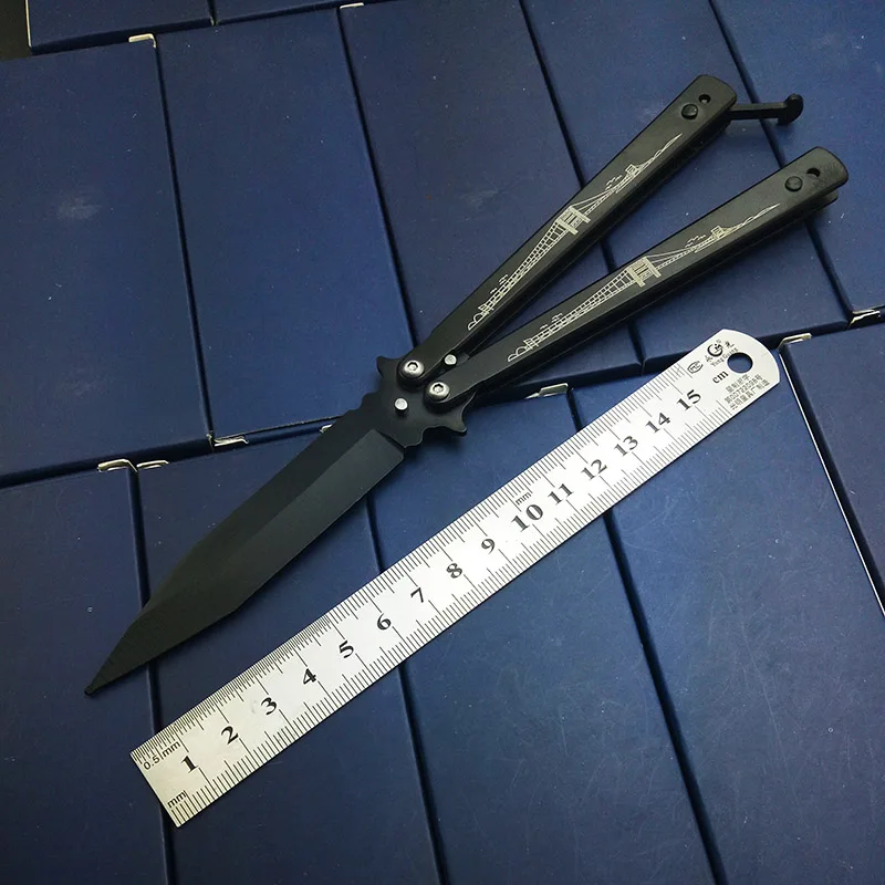 High Quality Tactical Fold Knife Butterfly Practice KNIFE Training Tools No Edge Unsharp Bridge Print Beautiful Knives
High Quality Tactical Fold Knife Butterfly Practice KNIFE Training Tools No Edge Unsharp Bridge Print Beautiful Knives