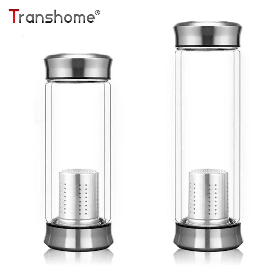 Стеклянная бутылка для воды Transhome с двойными стенками стеклянная заваркой чая 300