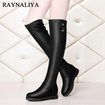 Over The Knee Boots Women Black Winter Elastic Warm Med Heel Boot Pointed Toe Soft Comfortable Height Increasing Shoes YG-A0036
Over The Knee Boots Women Black Winter Elastic Warm Med Heel Boot Pointed Toe Soft Comfortable Height Increasing Shoes YG-A0036