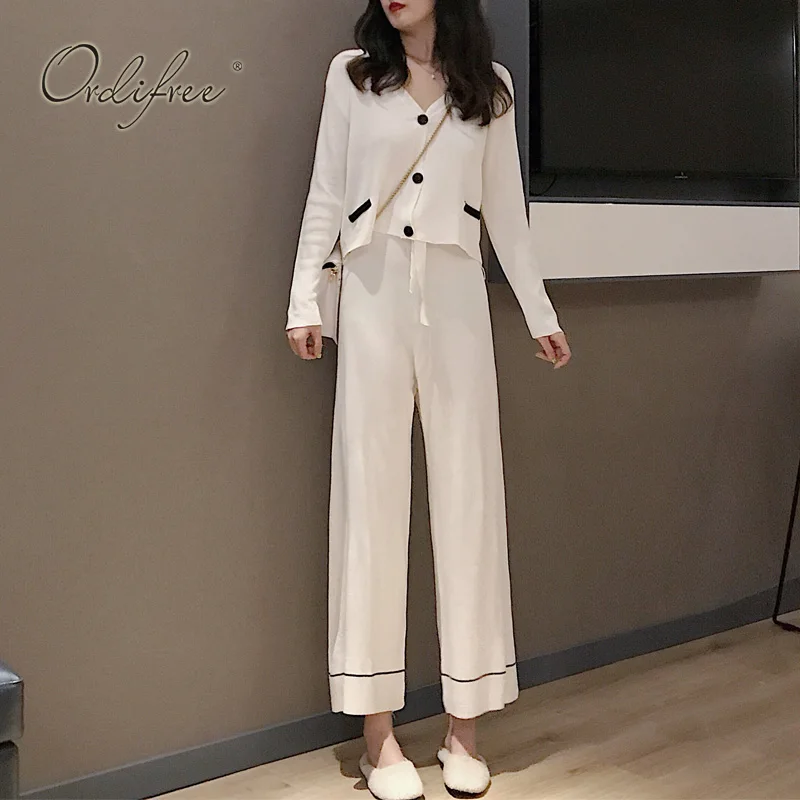 Ordifree 2019 Autumn Winter Women 2 Piece Set Top and Pants Tracksuit Sweater Knitted Wide Leg Pants
Ordifree 2019 Autumn Winter Women 2 Piece Set Top and Pants Tracksuit Sweater Knitted Wide Leg Pants