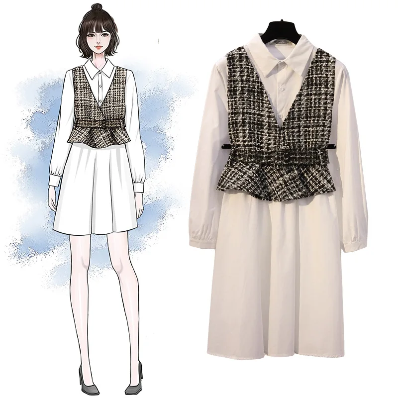 ICHOIX 2019 winter dress XL-5XL white shirt dress casual elegant ladies office dress plus size 2pcs set dress women large size
ICHOIX 2019 winter dress XL-5XL white shirt dress casual elegant ladies office dress plus size 2pcs set dress women large size