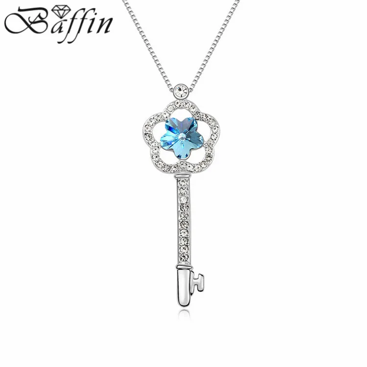 

Fashion Key Pendant Necklace Made with Swarovski Elements Crystal from Swarovski Couple Necklace for Women Lovers Jewelry