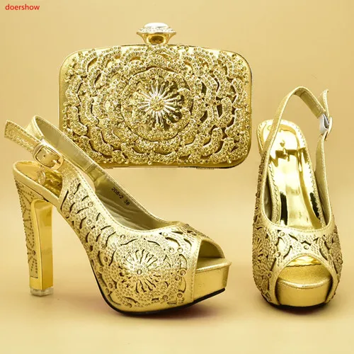 doershow New gold color Italian Shoes With Matching Bags African Women Shoes and Bags Set For Prom Party Summer Sandal!STA1-11
doershow New gold color Italian Shoes With Matching Bags African Women Shoes and Bags Set For Prom Party Summer Sandal!STA1-11