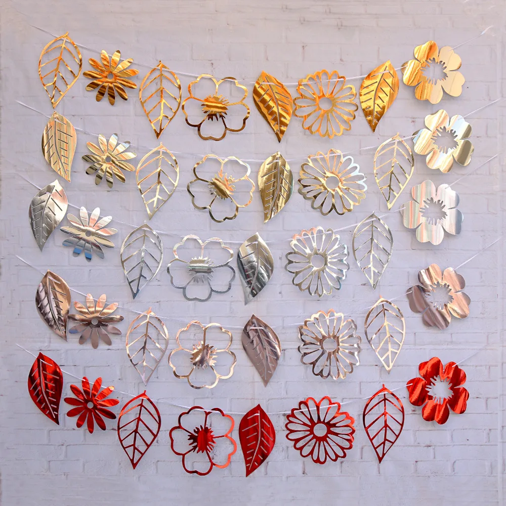 8pcs/Set Gold Leaves Silver Rose Gold Flower Garlands Wedding Banner Birthday Party Flags Decoration Flower Banners Supplies
8pcs/Set Gold Leaves Silver Rose Gold Flower Garlands Wedding Banner Birthday Party Flags Decoration Flower Banners Supplies
