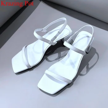 Krazing Pot genuine leather high heels peep toe brand women sandals slingback wedding elegant solid party sweet summer shoes L21
Krazing Pot genuine leather high heels peep toe brand women sandals slingback wedding elegant solid party sweet summer shoes L21