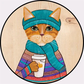 Lovely Cartoon Watercolor Beverage Cat Soft Round Decorative Carpet Floor Door Mat Baby Child Kid's Play Crawling Pad Area Rug 
Lovely Cartoon Watercolor Beverage Cat Soft Round Decorative Carpet Floor Door Mat Baby Child Kid's Play Crawling Pad Area Rug