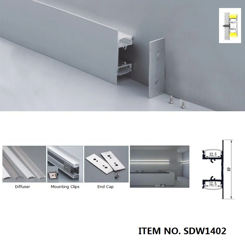 1M Wall Mounted Led Aluminum Profile,Aluminum LED profile for wall light,without internal driver, Light from Up and down SDW050
1M Wall Mounted Led Aluminum Profile,Aluminum LED profile for wall light,without internal driver, Light from Up and down SDW050