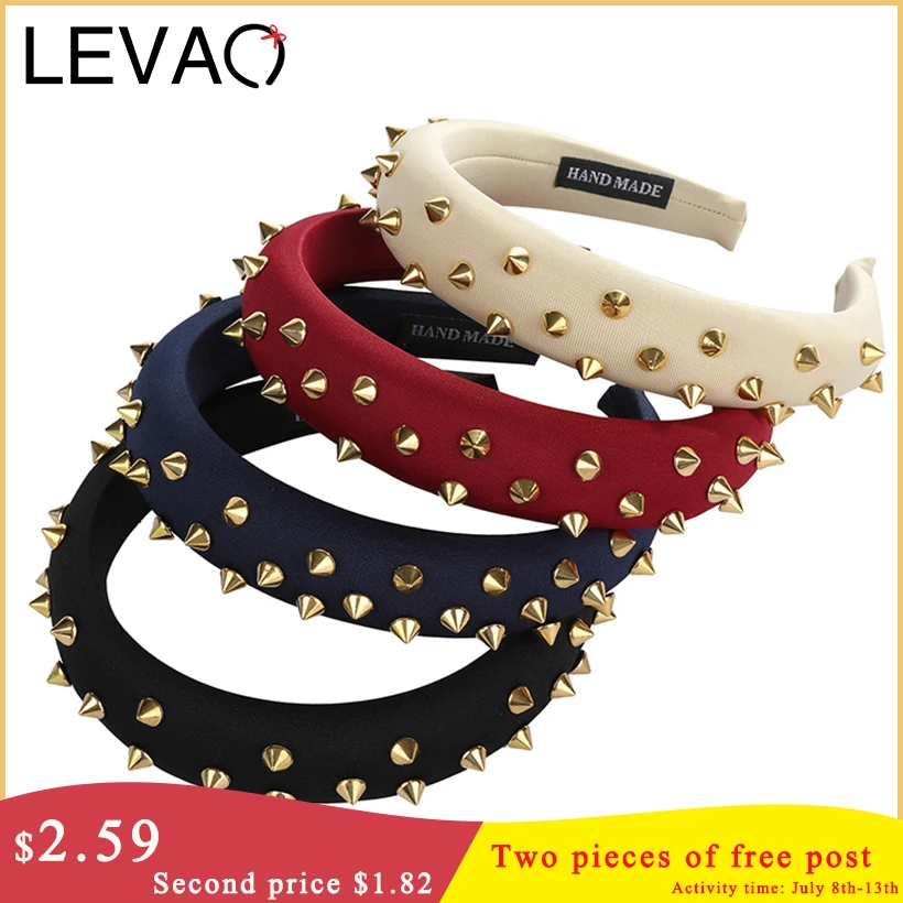 LEVAO Rhinestone Sponge Thicken Rivet Padded Headbands Bezel New Turban Women Hairbands Girls Hair Accessories Hair Ornaments
LEVAO Rhinestone Sponge Thicken Rivet Padded Headbands Bezel New Turban Women Hairbands Girls Hair Accessories Hair Ornaments