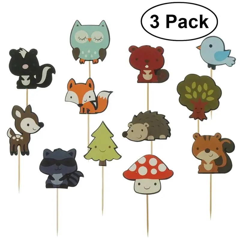 3 Pack of 12Pcs Cute Woodland Animals Cake Topper Decorative Cupcake Picks Dessert for Wedding Birthday Party Supplier
3 Pack of 12Pcs Cute Woodland Animals Cake Topper Decorative Cupcake Picks Dessert for Wedding Birthday Party Supplier