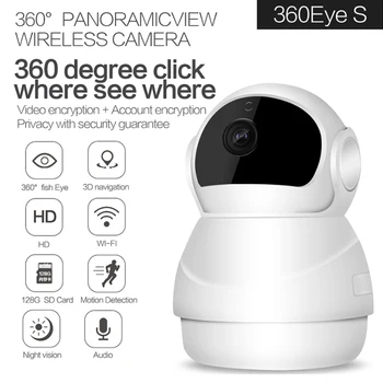 Hot 1080P Wireless IP Camera 360 Degree Panoramic View Security CCTV Camera Wifi P2P Motion Detection Camera IP 128G storage
Hot 1080P Wireless IP Camera 360 Degree Panoramic View Security CCTV Camera Wifi P2P Motion Detection Camera IP 128G storage