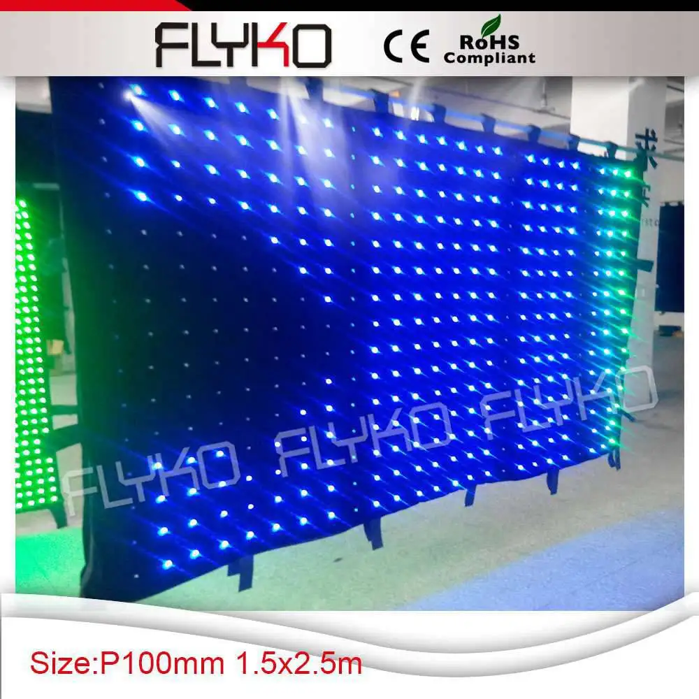 led backdrop vision display wedding dj P100mm dot led lamp led video curtain 1.5m Height x 2.5m Length
led backdrop vision display wedding dj P100mm dot led lamp led video curtain 1.5m Height x 2.5m Length