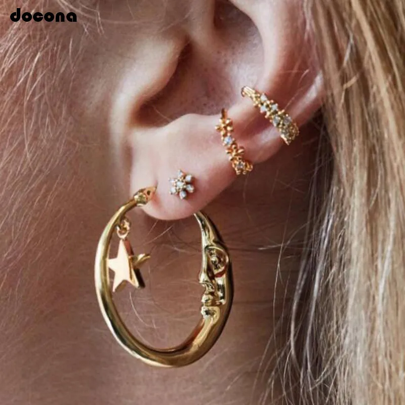 docona Punk Tiny Crystal Star Moon Drop Earring for Women Gold Geometric Piercing Earring Set Ear Cuff Statement Jewelry 8060
docona Punk Tiny Crystal Star Moon Drop Earring for Women Gold Geometric Piercing Earring Set Ear Cuff Statement Jewelry 8060