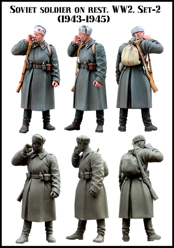1/35 фигурки из смолы модель Φ WW2 советский солдат. На упоре несобранный