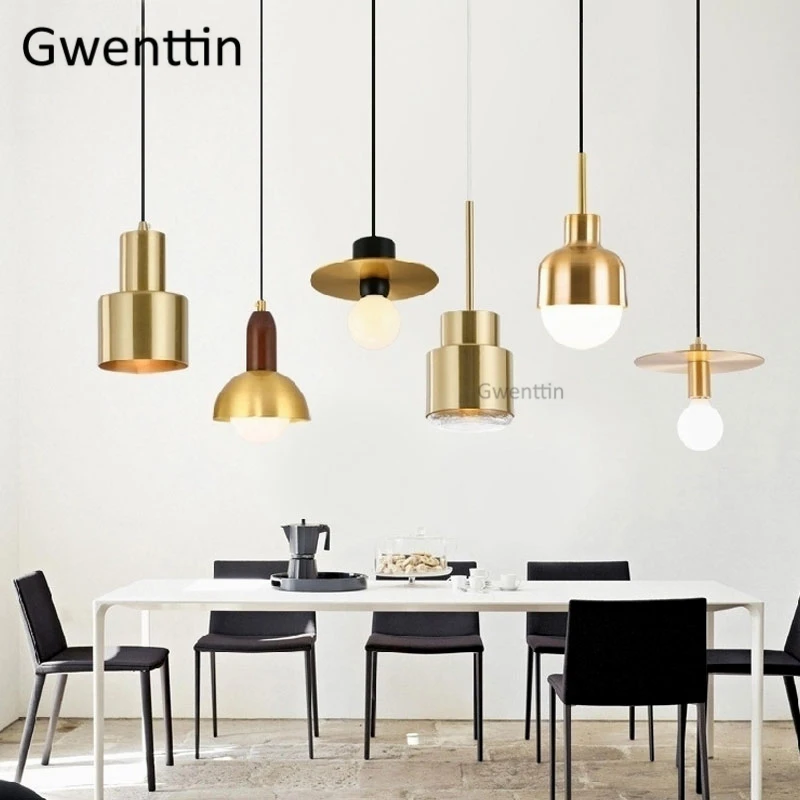 Nordic Brass Gold Pendant Lights Led Modern Hanging Lamp for Living Room Kitchen Light Fixtures Loft Industrial Luminaire Decor | Лампы и