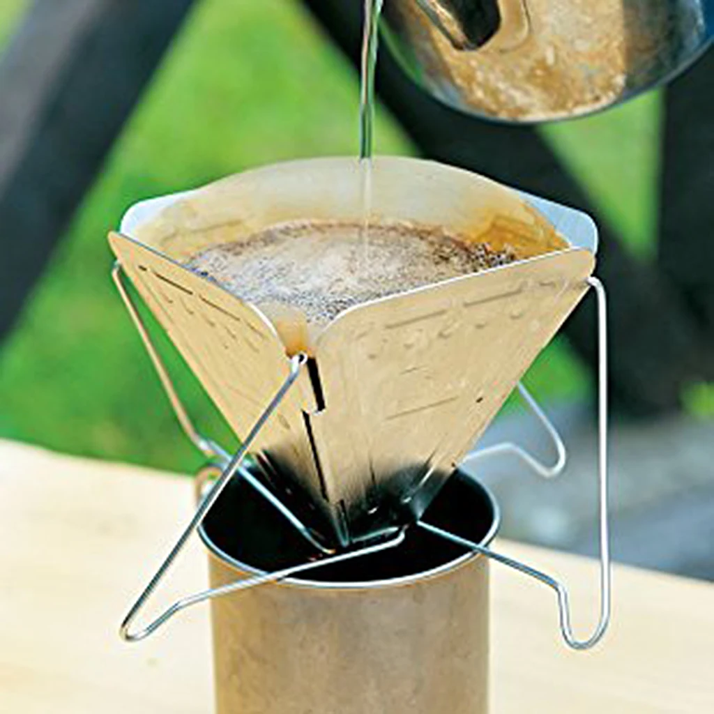 Stainless Steel Folding Coffee Drip Filter Stand Coffee Dripper Outdoor Cookware Durable 10cm for Home Travel Camping Picnic Stainless Steel Folding Coffee Drip Filter Stand Coffee Dripper Outdoor Cookware Durable 10cm for Home Travel Camping Picnic