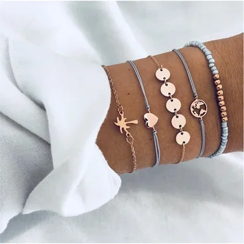 5 PCS/Set Earth Map Heart Coconut Tree Bead Charm Bracelets for Women Boho Stone Leather Chain Bracelet Party Jewelry Wholesale
5 PCS/Set Earth Map Heart Coconut Tree Bead Charm Bracelets for Women Boho Stone Leather Chain Bracelet Party Jewelry Wholesale