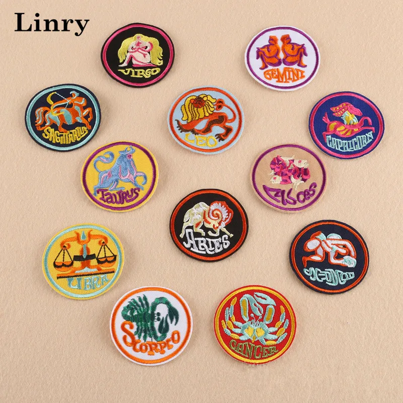 12 Styles The Signs Of The Zodiac Embroidery Patch Iron On Patches For Stripes Clothes Fabric Stickers DIY Apparel Accessories
12 Styles The Signs Of The Zodiac Embroidery Patch Iron On Patches For Stripes Clothes Fabric Stickers DIY Apparel Accessories