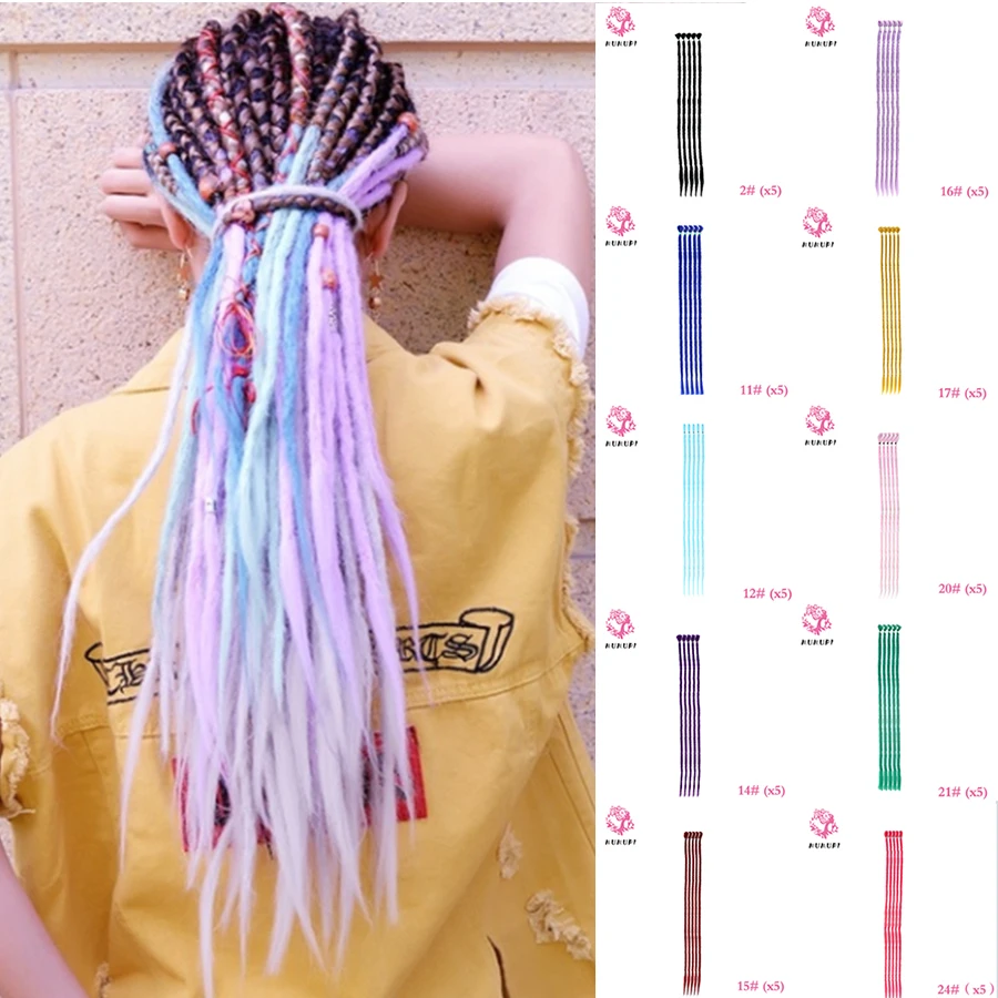 MUMUPI Fashion Cosplay Wig Dreadlocks Crochet Braiding Extension Hair 22Inch 5 Strands/Pack Handmade Synthetic Hairpieces
MUMUPI Fashion Cosplay Wig Dreadlocks Crochet Braiding Extension Hair 22Inch 5 Strands/Pack Handmade Synthetic Hairpieces