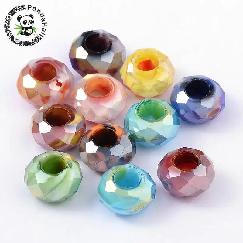 pandahall 100pcs Glass Large Hole Bead European Charm Round Faceted Loose Beads for Bracelet Making 14x8mm
pandahall 100pcs Glass Large Hole Bead European Charm Round Faceted Loose Beads for Bracelet Making 14x8mm
