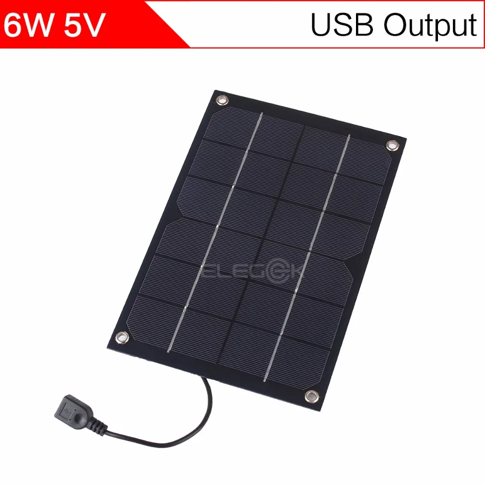 ELEGEEK 6W 5V Semi Flexible DIY Solar Cell Panel with USB Output 250*170mm Mini Solar panel for DIY Solar System and Test
ELEGEEK 6W 5V Semi Flexible DIY Solar Cell Panel with USB Output 250*170mm Mini Solar panel for DIY Solar System and Test