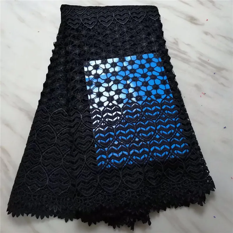 Latest Nigerian Lace Material Black Swiss Guipure Lace Dress Fabric Latest African Laces 2019 Cupion Cord Lace Fabric For Party 
Latest Nigerian Lace Material Black Swiss Guipure Lace Dress Fabric Latest African Laces 2019 Cupion Cord Lace Fabric For Party
