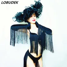 Lady Nightclub Costume Red Black Tassels Bikini Big Hat Party Sexy Stage Outfit Bar DJ Singer Performance Bra Shorts Dance Wears
Lady Nightclub Costume Red Black Tassels Bikini Big Hat Party Sexy Stage Outfit Bar DJ Singer Performance Bra Shorts Dance Wears