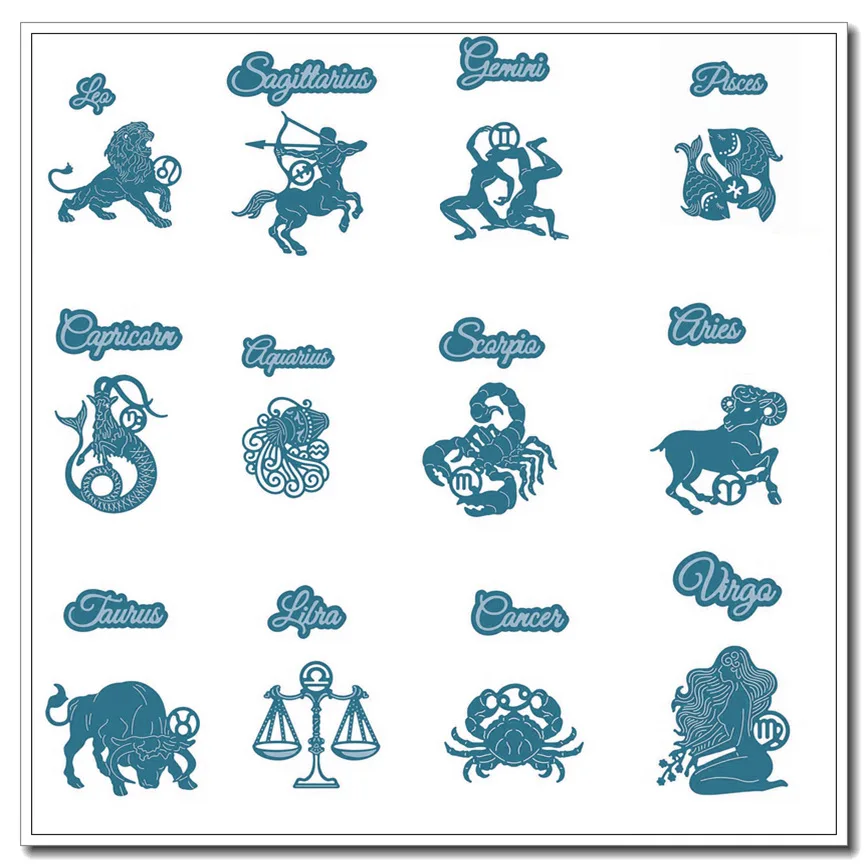 Twelve Constellations Letters Shape Metal Cutting dies Scrapbooking Album Handcrafts Embossing DIY Paper card Making Stencils
Twelve Constellations Letters Shape Metal Cutting dies Scrapbooking Album Handcrafts Embossing DIY Paper card Making Stencils