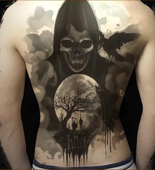 Waterproof Temporary Tattoo Sticker full whole back grim Reaper skull tatto stickers flash tatoo fake tattoos for men women
Waterproof Temporary Tattoo Sticker full whole back grim Reaper skull tatto stickers flash tatoo fake tattoos for men women