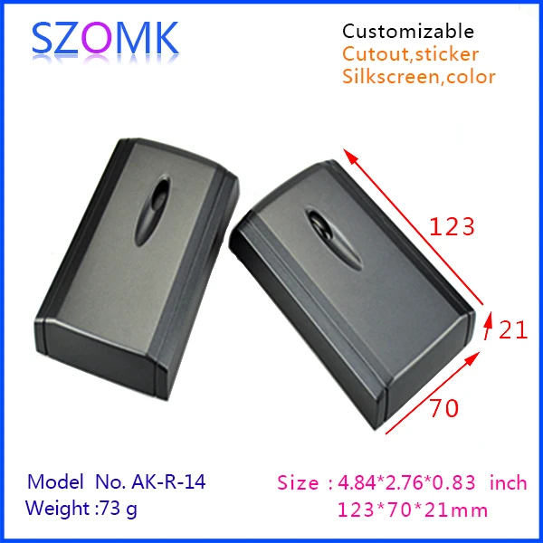 

10 pieces a lot access control card reader box 123.5*71*22 mm 4.86*2.79*0.87 inch home alarm suppliers abs plastic housing