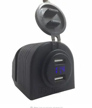 DIY Waterproof Motorcycle Dual USB Charger 12-24V 4.2A Car USB Charger Voltmeter Blue Light For Mobile Phone Cellphone
DIY Waterproof Motorcycle Dual USB Charger 12-24V 4.2A Car USB Charger Voltmeter Blue Light For Mobile Phone Cellphone
