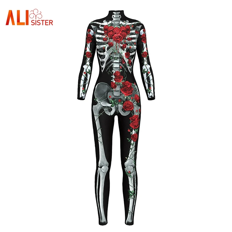2019 New Halloween Cosplay Suit Women Sexy Bodysuit 3D Skull Rose Floral Print Skeleton Jumpsuits One Piece Body Suits Dropship
2019 New Halloween Cosplay Suit Women Sexy Bodysuit 3D Skull Rose Floral Print Skeleton Jumpsuits One Piece Body Suits Dropship