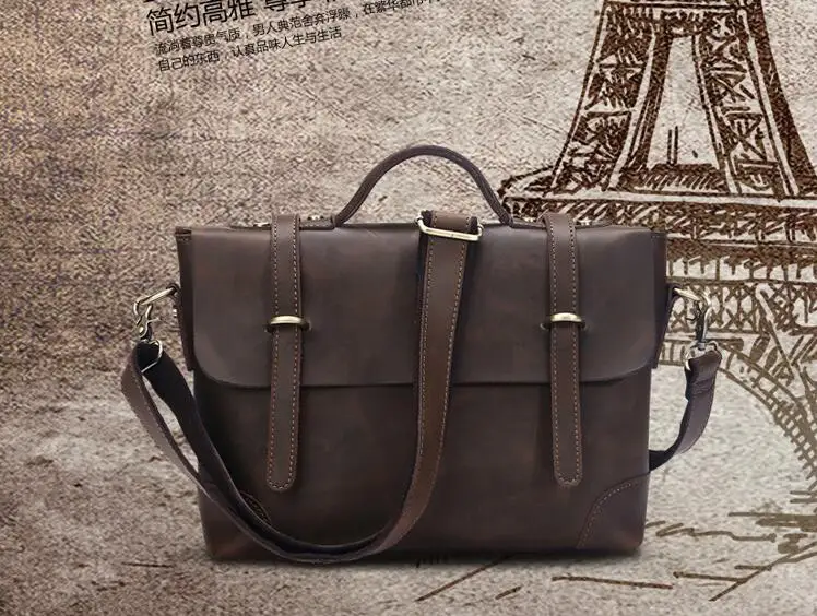 2019 new man's genuine leather shoulder bag firsst layer cowhide leather business bag crazy horse leather male briefcase
2019 new man's genuine leather shoulder bag firsst layer cowhide leather business bag crazy horse leather male briefcase