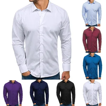 the blouse Men's Autumn Casual Formal Slim Fit Solid Long Sleeve Dress Shirt Top Blouse
the blouse Men's Autumn Casual Formal Slim Fit Solid Long Sleeve Dress Shirt Top Blouse