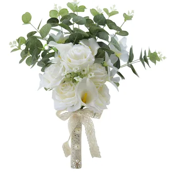 Simple European style artificial flower white groom bride holding flower photography props wedding bridesmaid decoration bouquet
Simple European style artificial flower white groom bride holding flower photography props wedding bridesmaid decoration bouquet