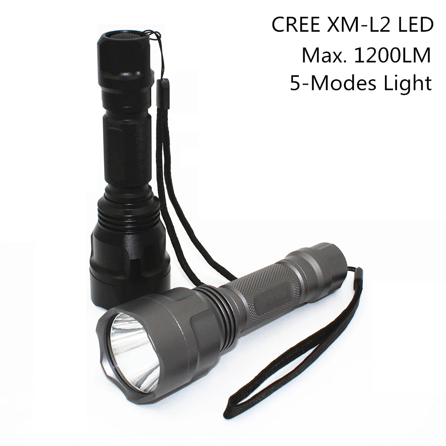 1200LM 5 Mode REE XM-L2 LED C8 Flashlight Aluminum Torch Super Bright Lamp Use 18650 battery
1200LM 5 Mode REE XM-L2 LED C8 Flashlight Aluminum Torch Super Bright Lamp Use 18650 battery