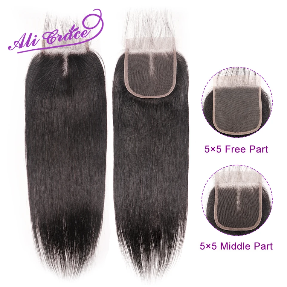 Ali Grace 5x5 Lace Closure Peruvian Straight Human Hair Closure with Baby Hair Middle and Free Part Swiss Lace Natural Color
Ali Grace 5x5 Lace Closure Peruvian Straight Human Hair Closure with Baby Hair Middle and Free Part Swiss Lace Natural Color