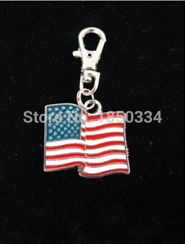 Фото Лидер продаж модный винтажный брелок из эмалированного сплава с флагом США