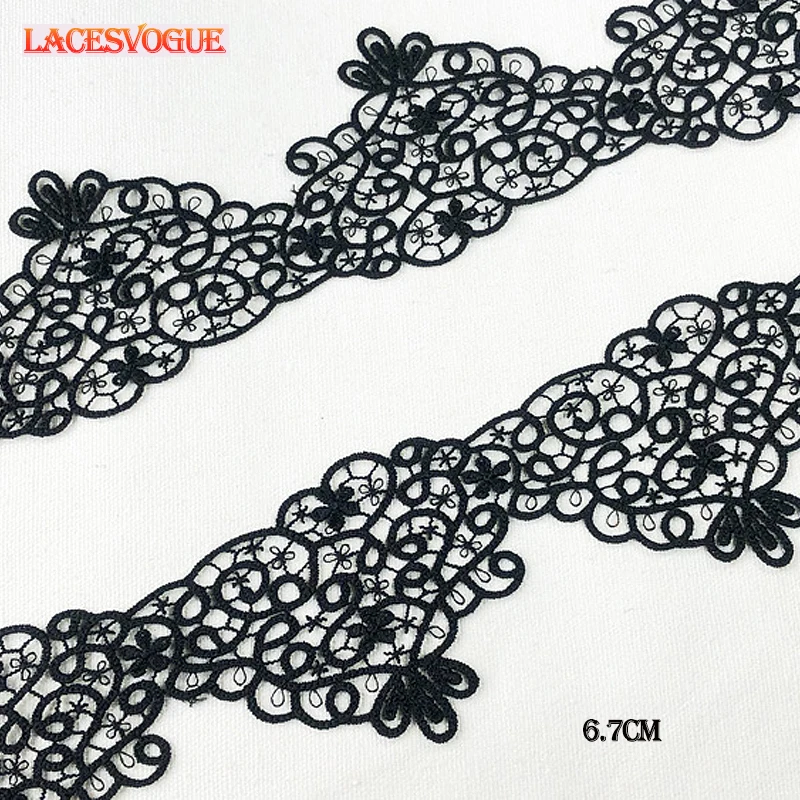 28 yards 6.7cm Black Water soluble Lace Trims Embroidered lace ribbon Lace appliques Patchwork lace trimmings for sewing LAVO783
28 yards 6.7cm Black Water soluble Lace Trims Embroidered lace ribbon Lace appliques Patchwork lace trimmings for sewing LAVO783