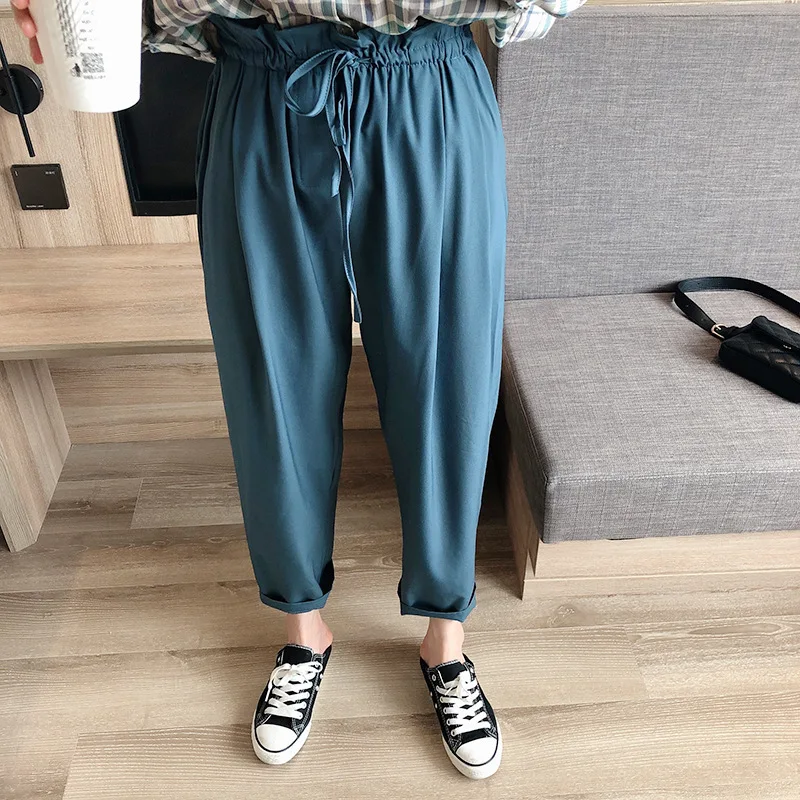 Mooirue Summer Harem Pants Female Ruffle High Waist Korean Haren Wide Leg Women Trousers Bottom
Mooirue Summer Harem Pants Female Ruffle High Waist Korean Haren Wide Leg Women Trousers Bottom