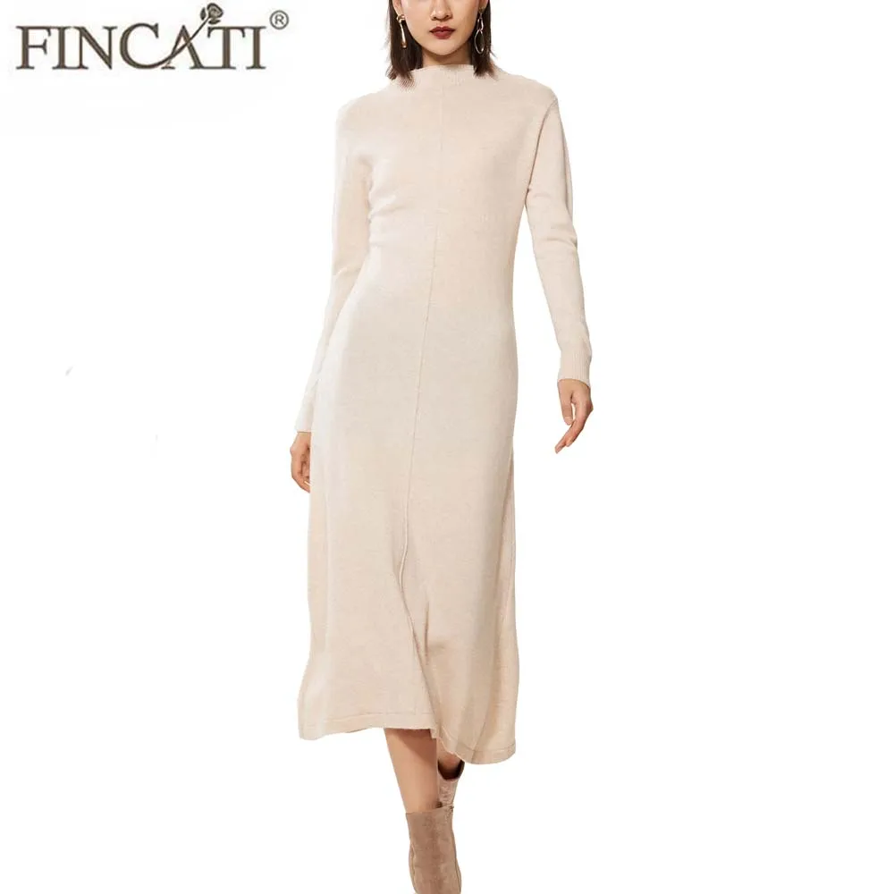 Long Cashmere Dress Sweater Women High End 100% Goat Soft Cozy Half Turtleneck Casual Long Sleeve A Line Midi Vestidos Elegant
Long Cashmere Dress Sweater Women High End 100% Goat Soft Cozy Half Turtleneck Casual Long Sleeve A Line Midi Vestidos Elegant